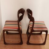 Pair of two chairs sled baumann