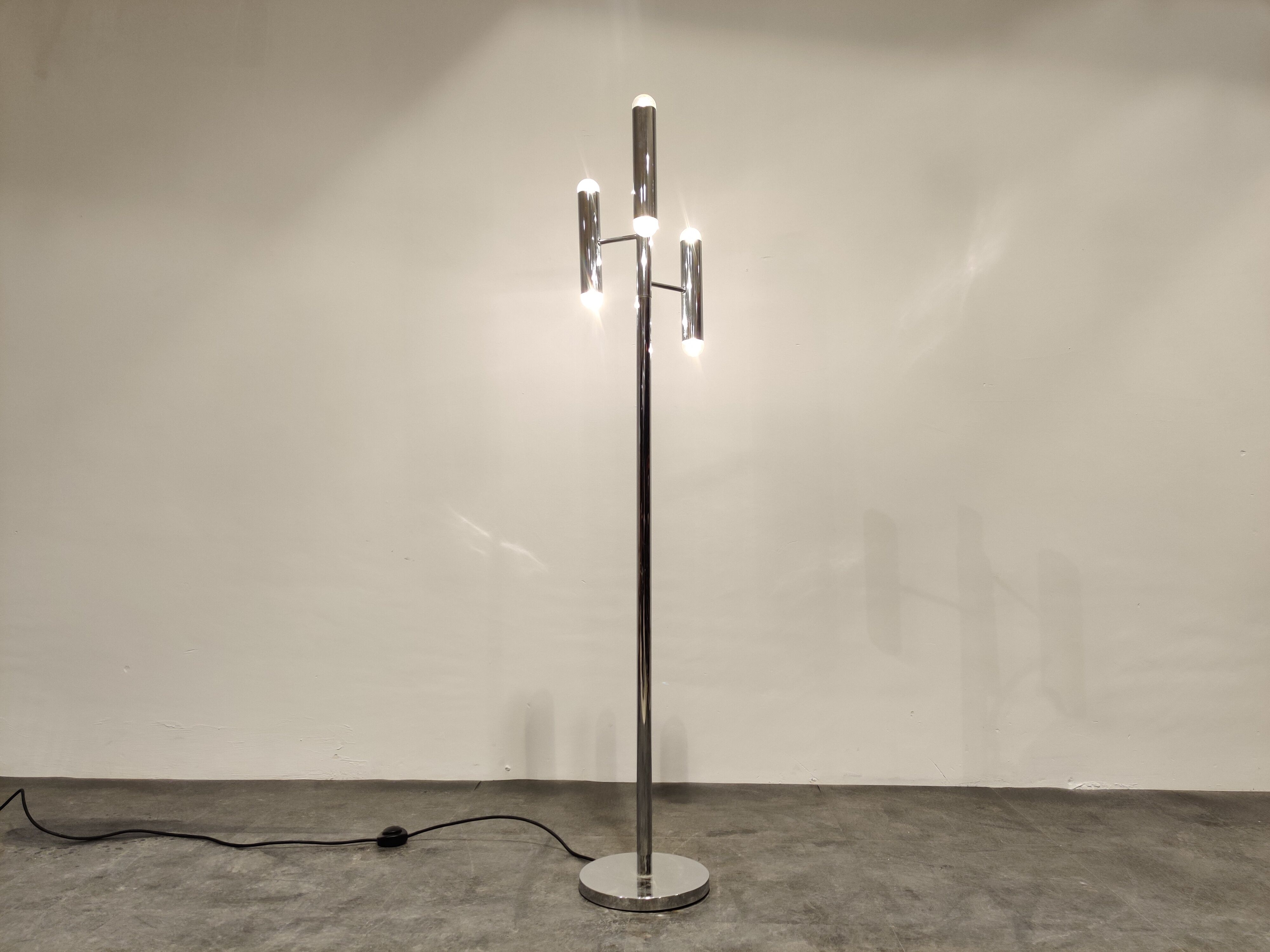 Vintage chrome floor lamp, 1970s