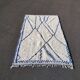 Handmade Moroccan wool rug, large size 250x150 cm, handcrafted.