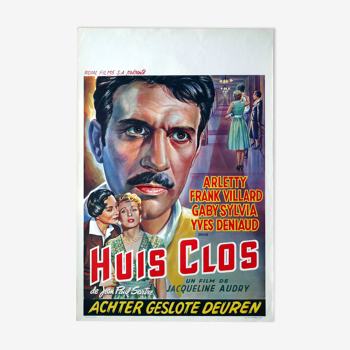 Affiche cinéma "Huis clos" Arletty d'après Jean-Paul Sartre