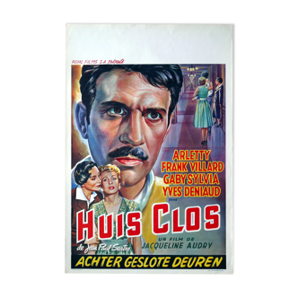 Affiche cinéma "Huis clos" Arletty d'après Jean-Paul Sartre