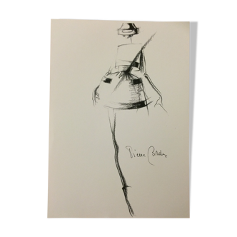 Pierre Cardin: croquis vintage de mode presse - début des années 90