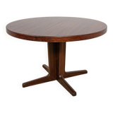 Mid-century round rosewood extendable dining table, Denmark, 1960s