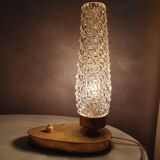 Art Deco France bedside lamp, brass with glass shade, '30s