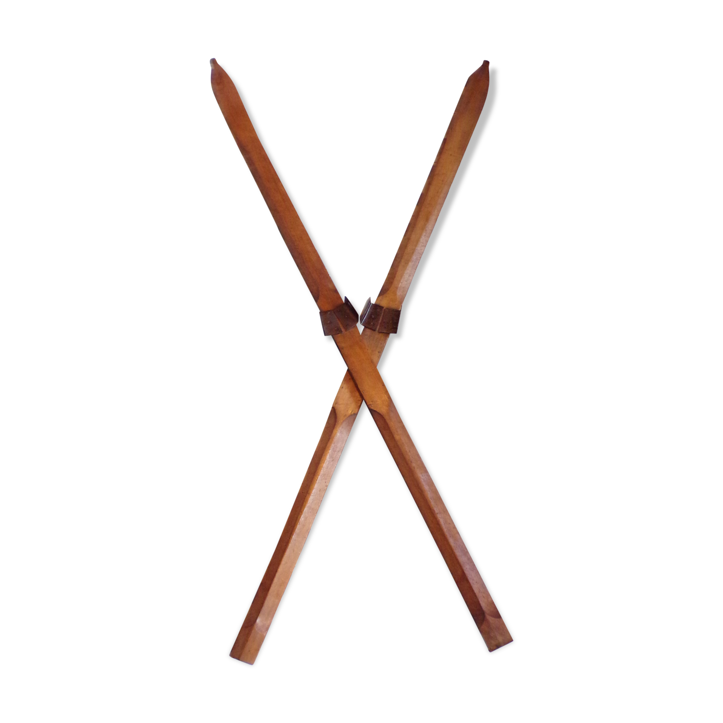 Pair of vintage wooden skis 192 cm