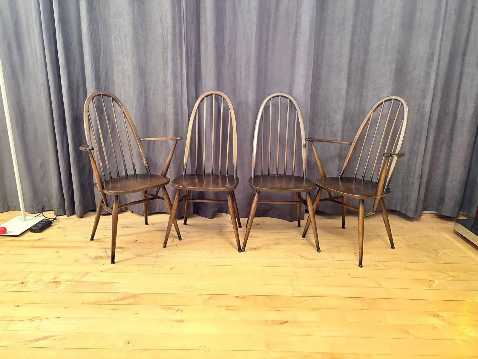 Quaker Windsor chairs by Lucian Ercolani for Ercol, United Kingdom, 1960s, set of 4