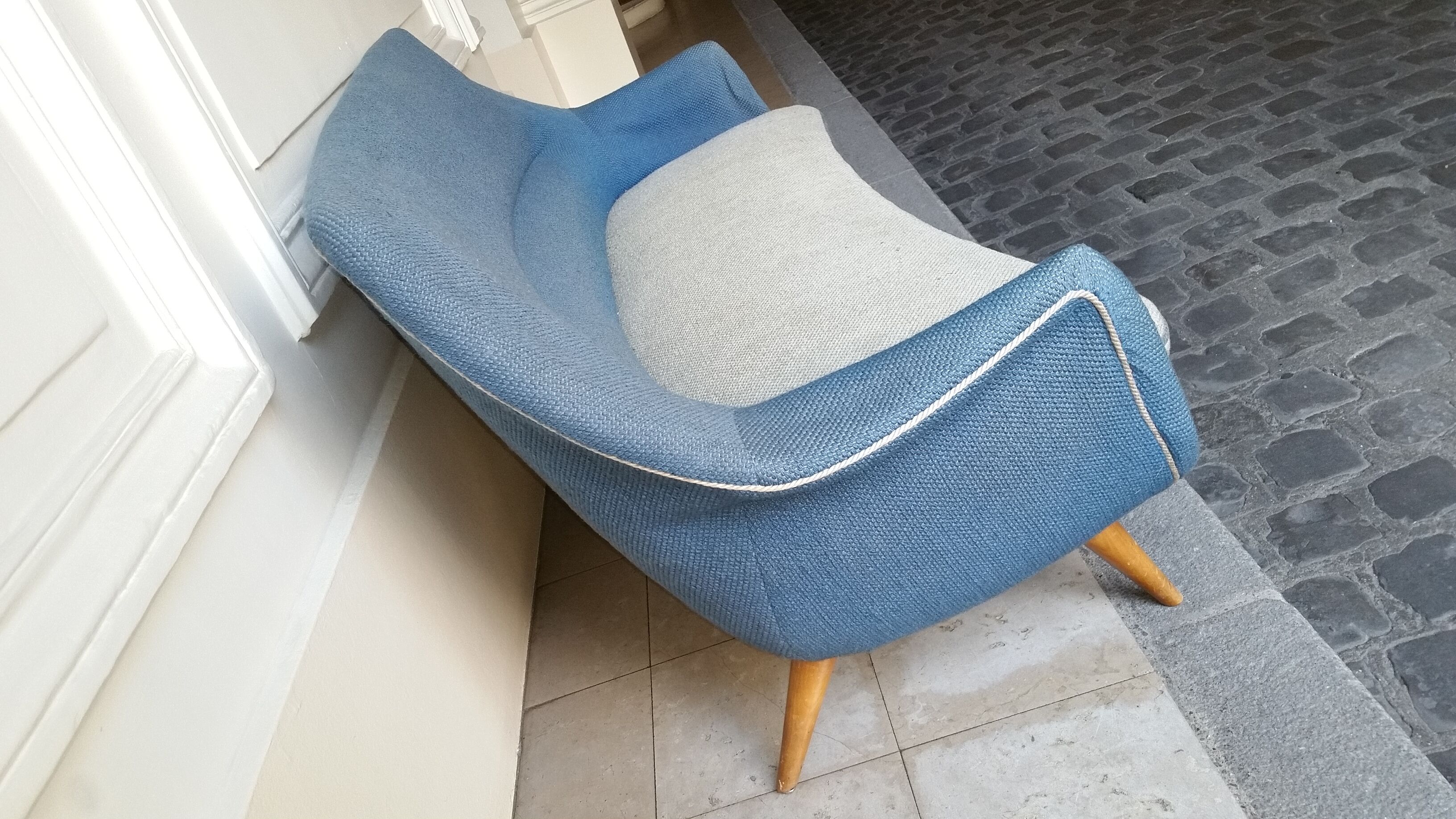 Sofa Sofa Arc curved EGG Scandinavian years 50-60