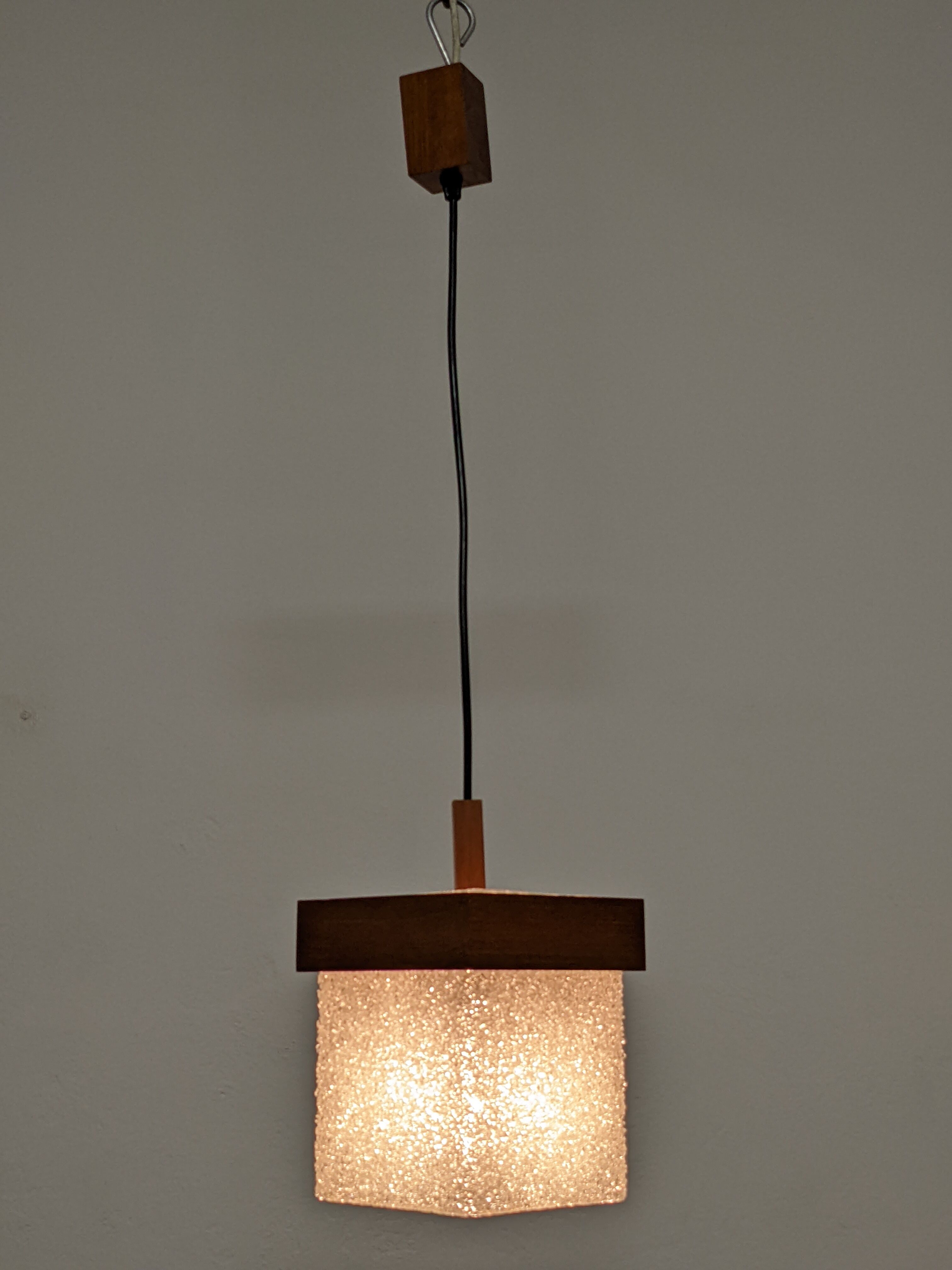 Teak and perspex suspension from the 50s/60s