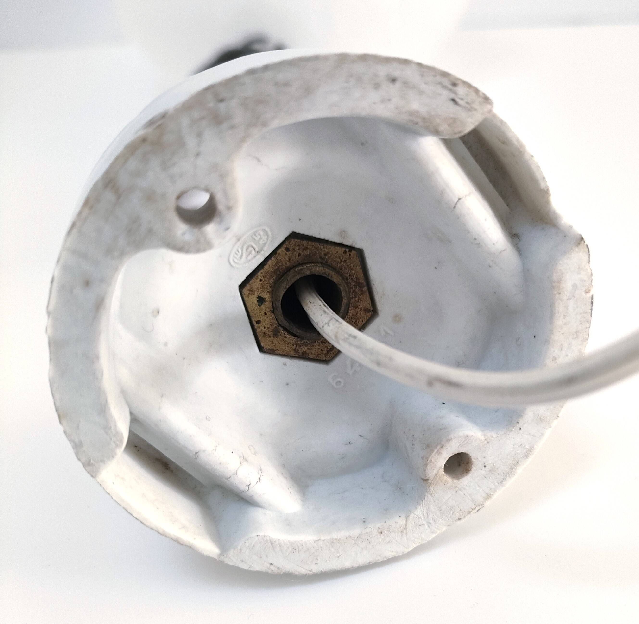 Art deco wall light clichy glass white brass porcelain