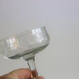 Service de verres en cristal ciselé, 3 x 6 verres, 18 verres au total, 1950, vintage