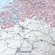 Map of the Netherlands Amsterdam Rotterdam 43x43cm from 1950