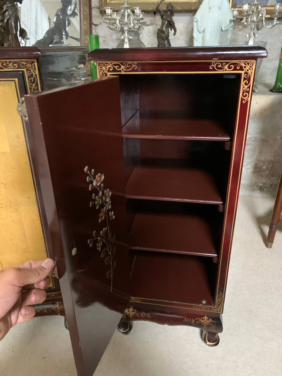 Two hand-painted lacquered Chinese furniture