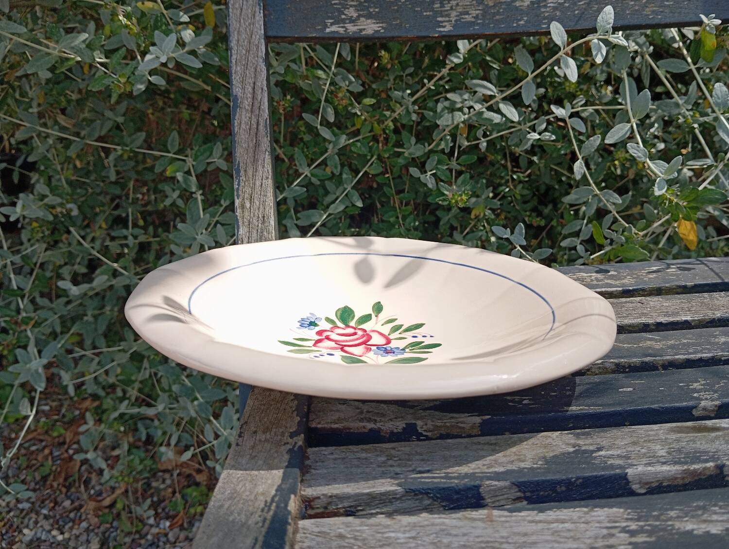 Serving plates X 2 old pink earthenware Digoin Sarreguemines