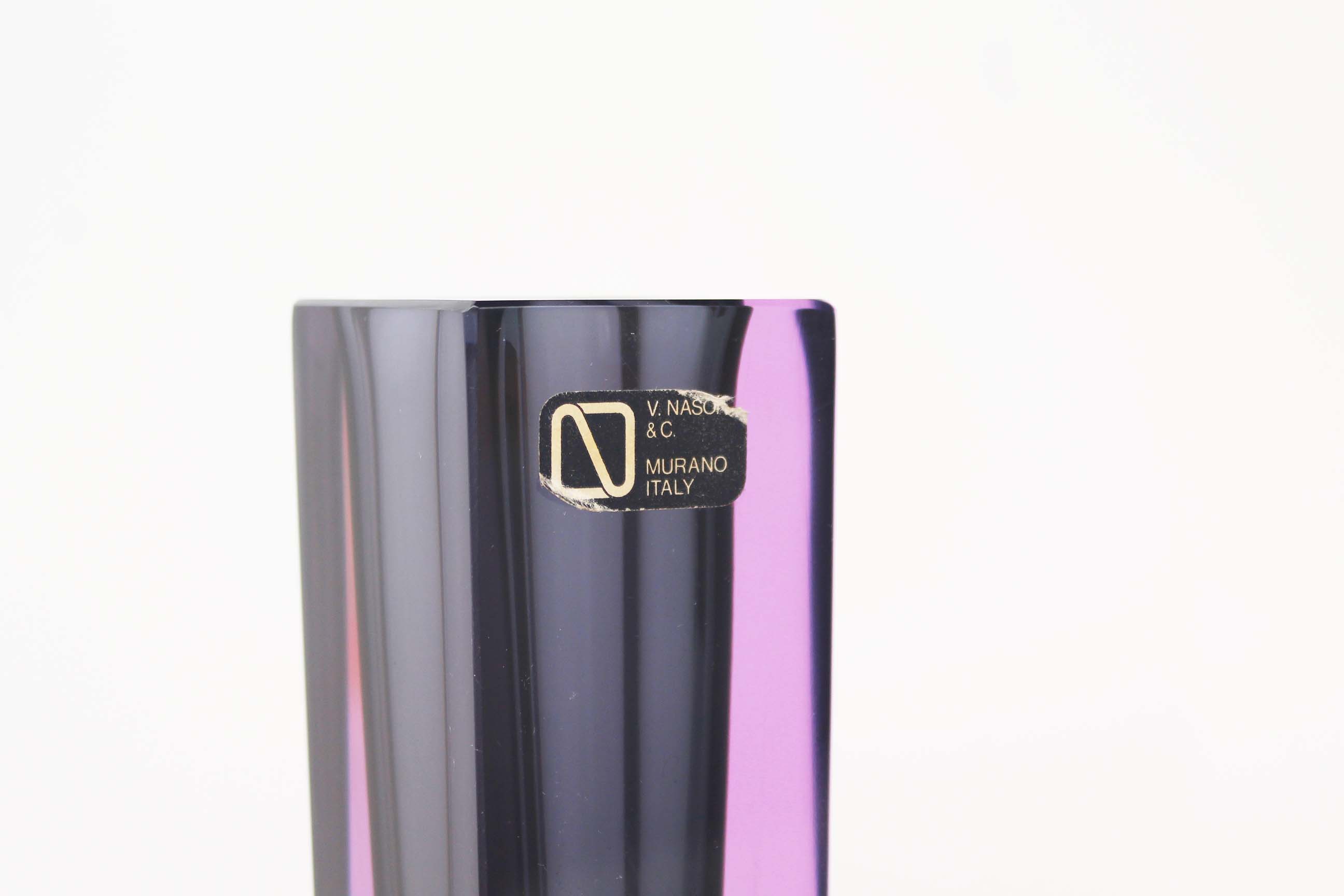 Murano Sommerso Facetted Vase & Bowl set