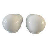 Ensemble de 4 abat-jour en verre opalin pour plafond, lampes rondes blanches vintage