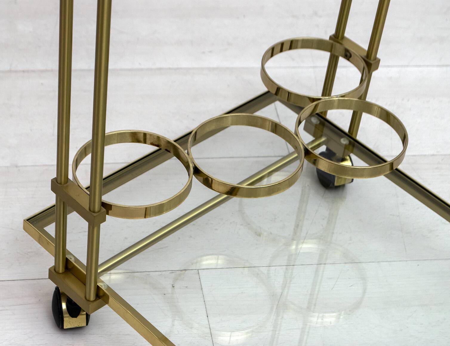 Mid-Century Modern Italian Brass Bar Cart, 1970s