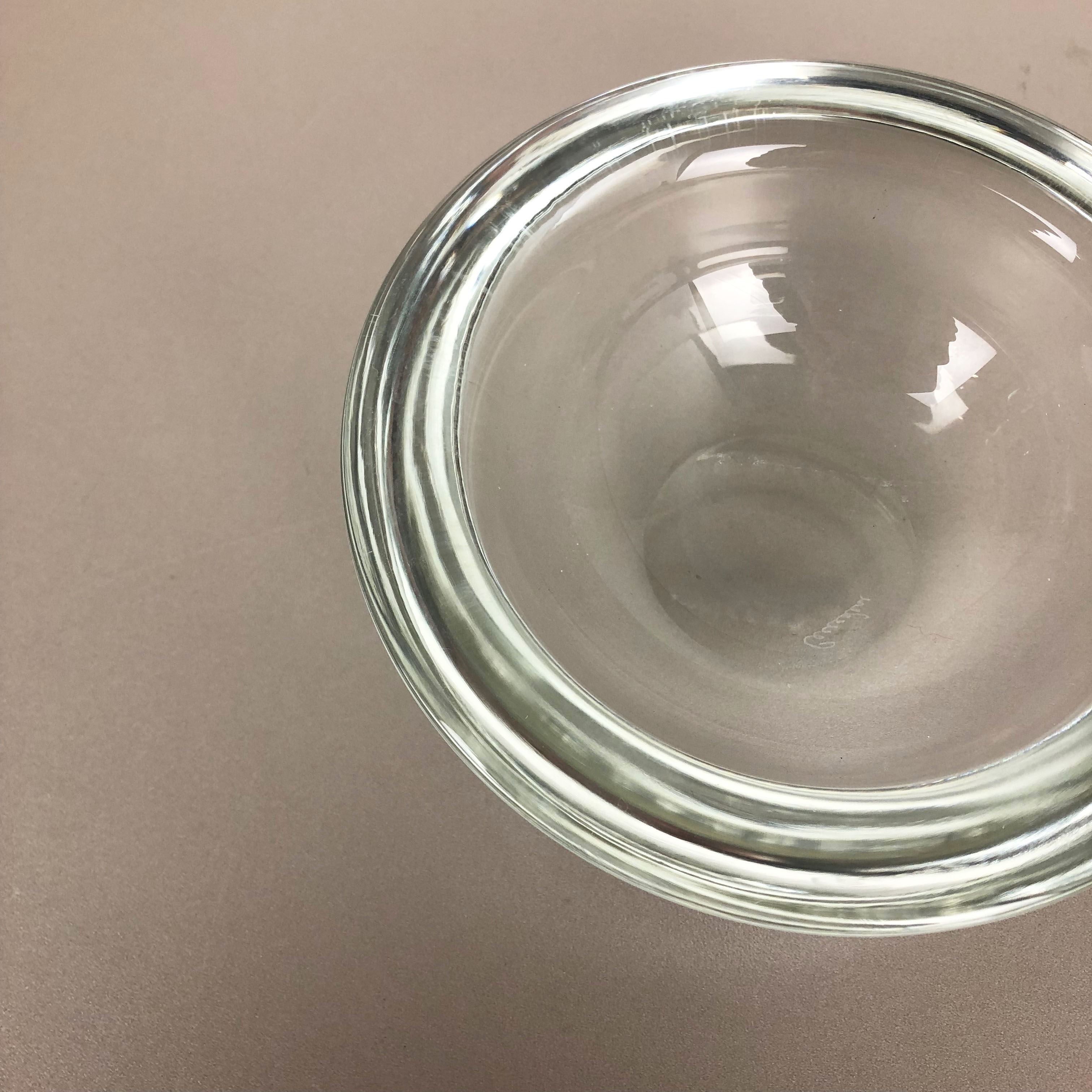 Murano heavy clear glass shell bowl, by Gino Cenedese Italy, 1960