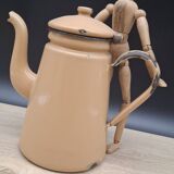 Beige enamel coffee pot