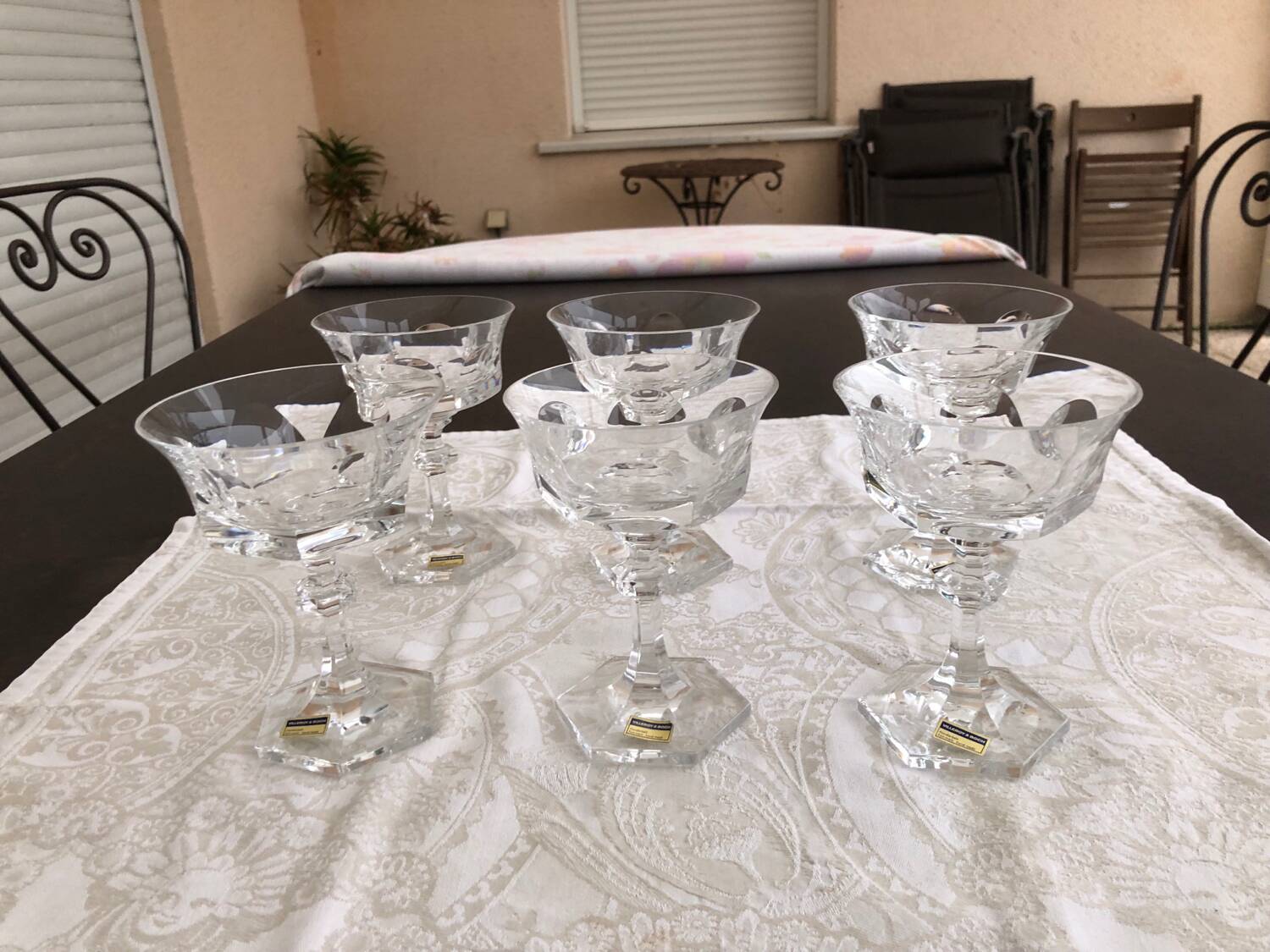 Set of 6 Villeroy and Boch crystal bowls