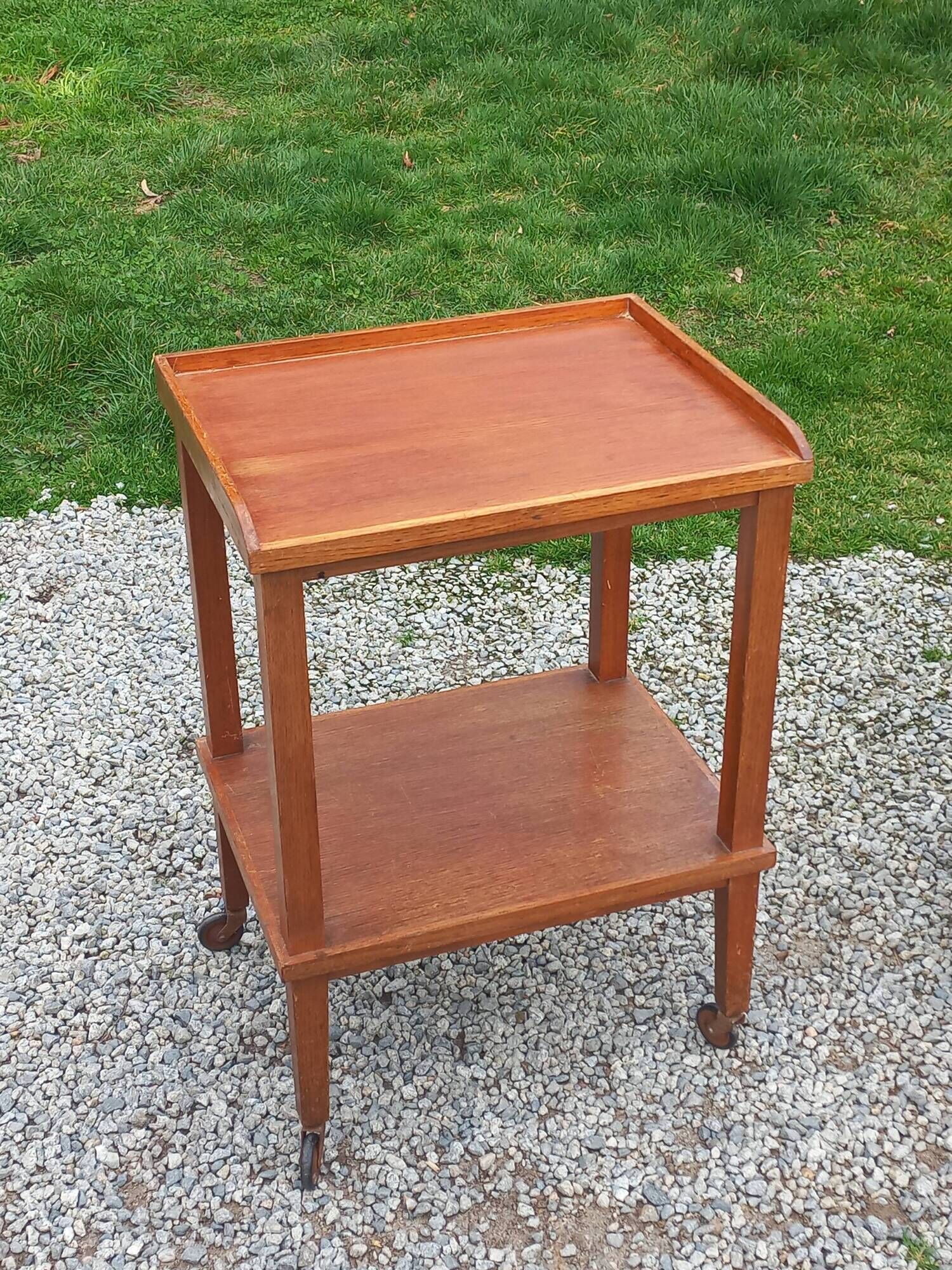 Pair of vintage 50s oak side tables