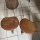 Pair of solid oak milking stools