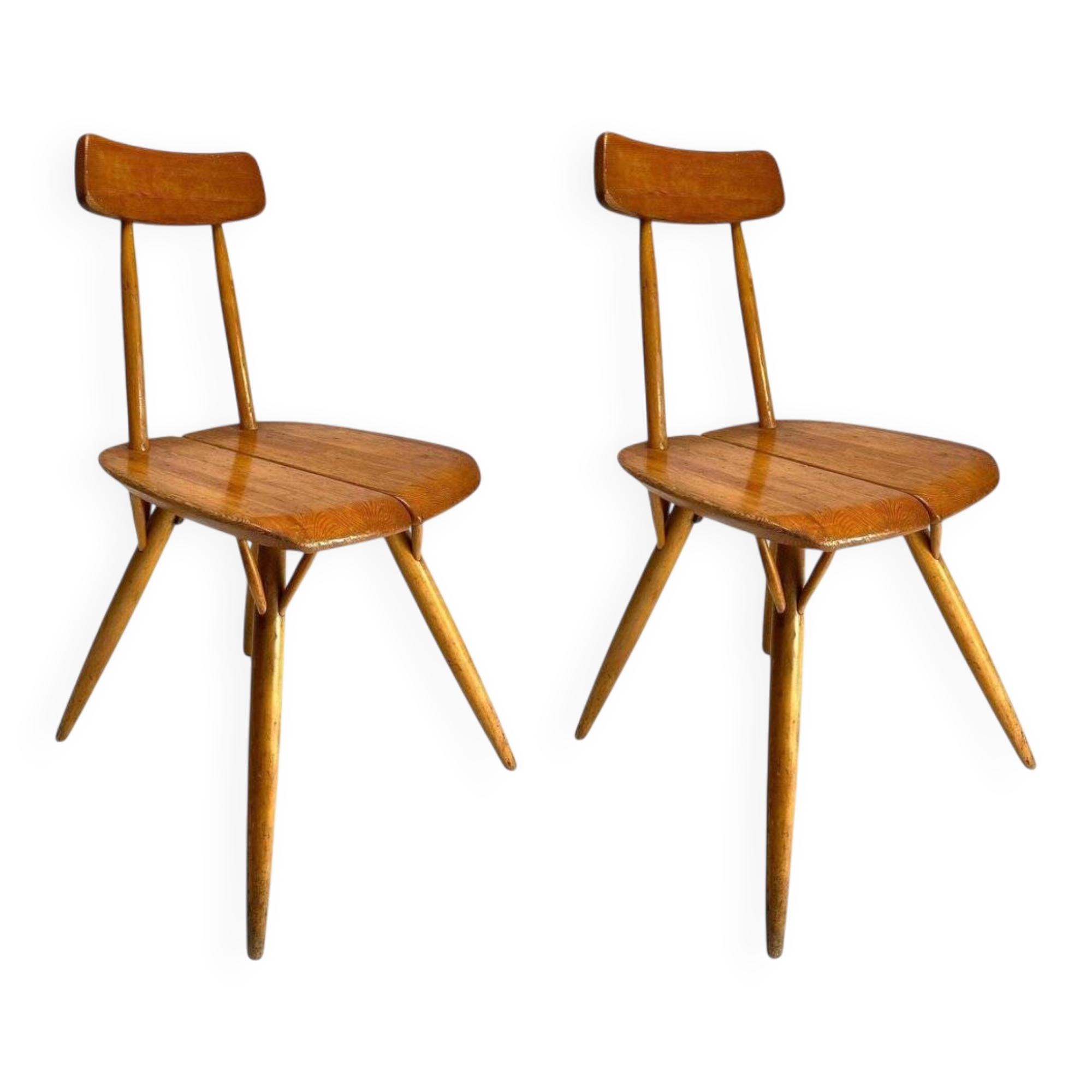 Set of Pirkka Dining Chairs attributed to Ilmari Tapiovaara for Laukaan Puu, Finland, 1950s
