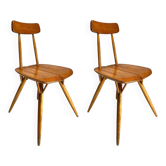 Paire de chaises de salle à manger Pirkka attribuées à Ilmari Tapiovaara pour Laukaan Puu, Finlande, années 1950