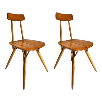 Set of Pirkka Dining Chairs attributed to Ilmari Tapiovaara for Laukaan Puu, Finland, 1950s