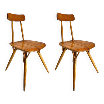 Set of Pirkka Dining Chairs attributed to Ilmari Tapiovaara for Laukaan Puu, Finland, 1950s