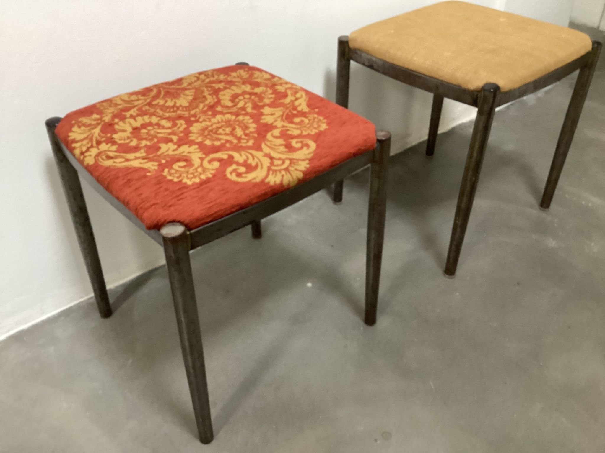 Two tubular steel stools