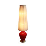 1950s floor lamp in red glass