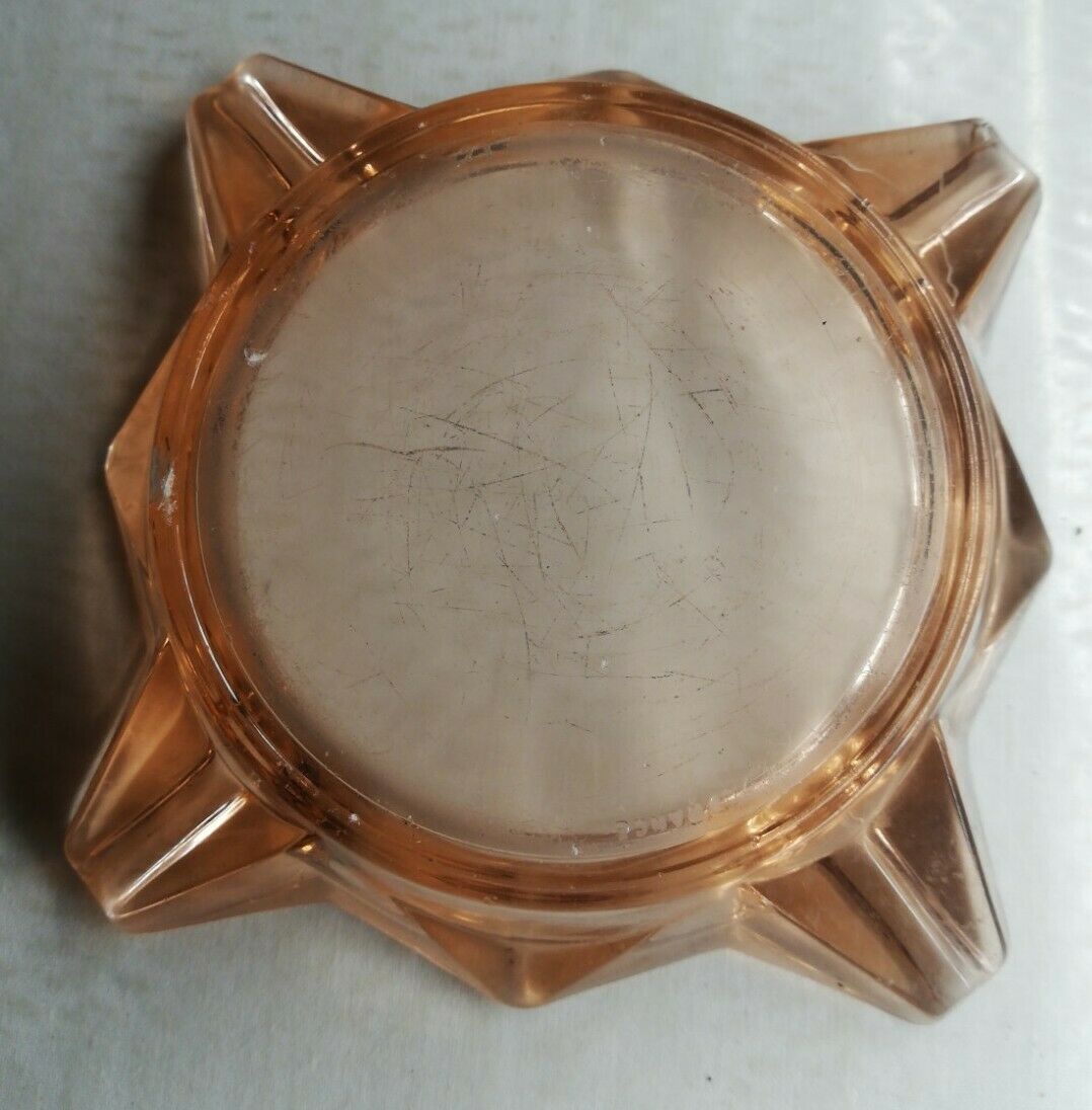Pink glass ashtray
