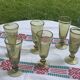 6 flûtes à champagne en verre soufflé kaki, verrerie la Rochère