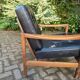 Paire de fauteuils scandinaves cuir, 1960