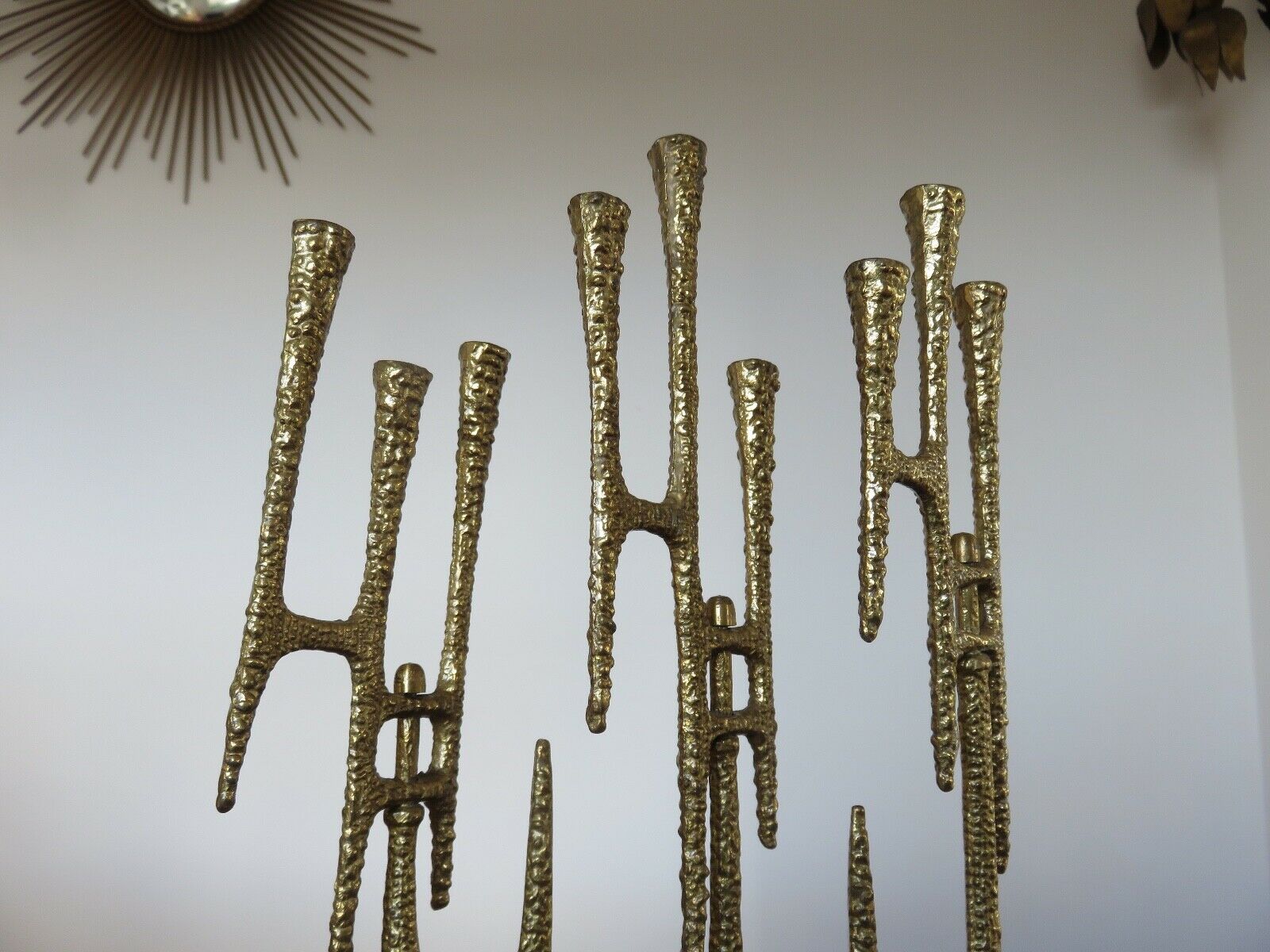 Brutal brass candlestick 9 70s candles