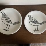 Set of 10 plates by Picault himself bird 1960