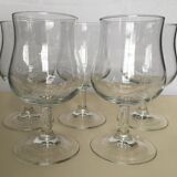 Set of 5 burgundy wine glasses