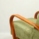 Art Deco armchair in green geometric jacquard by Kropacek Kozelek 1950