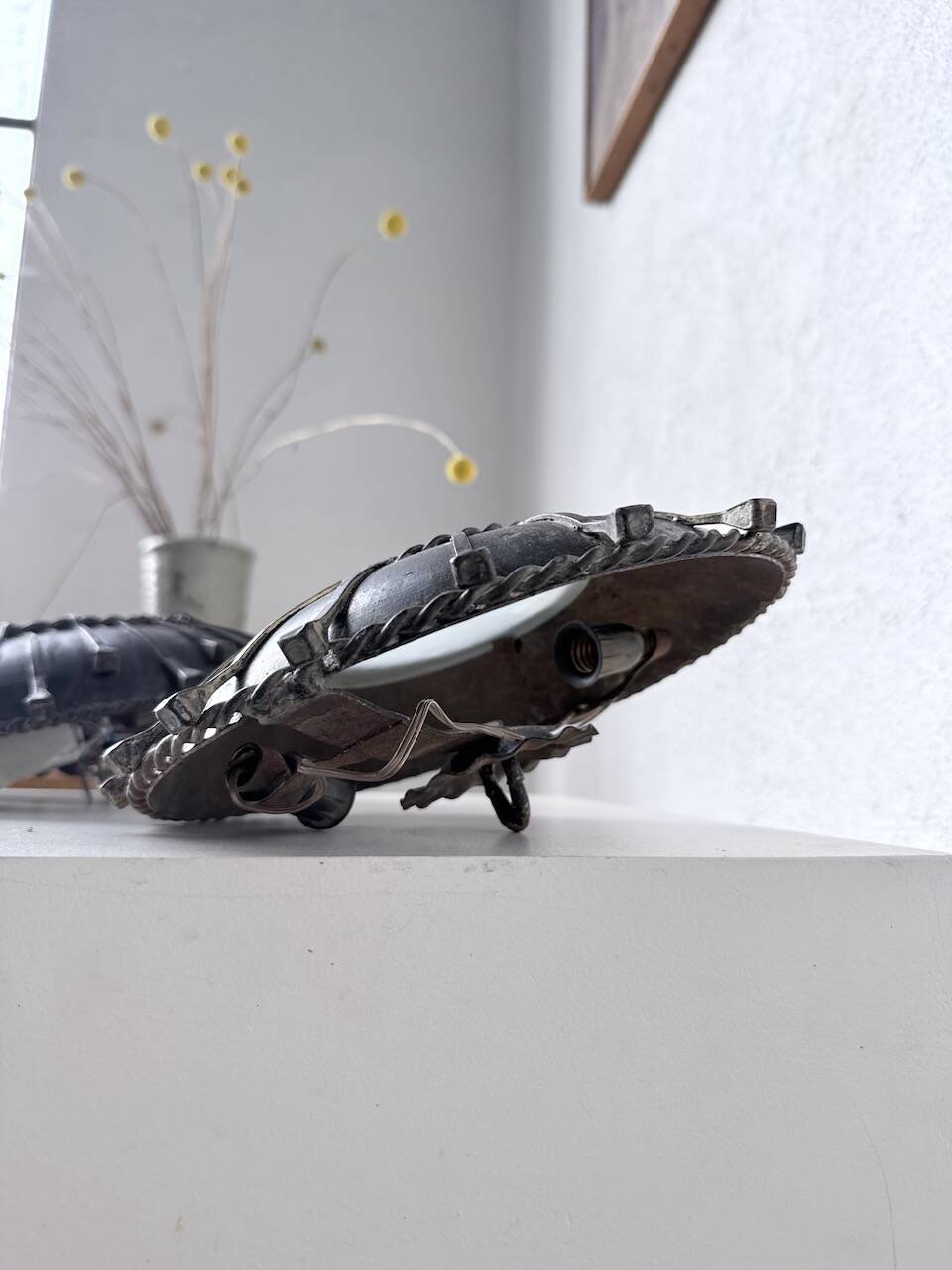 Brutalist "nail" wall sconces