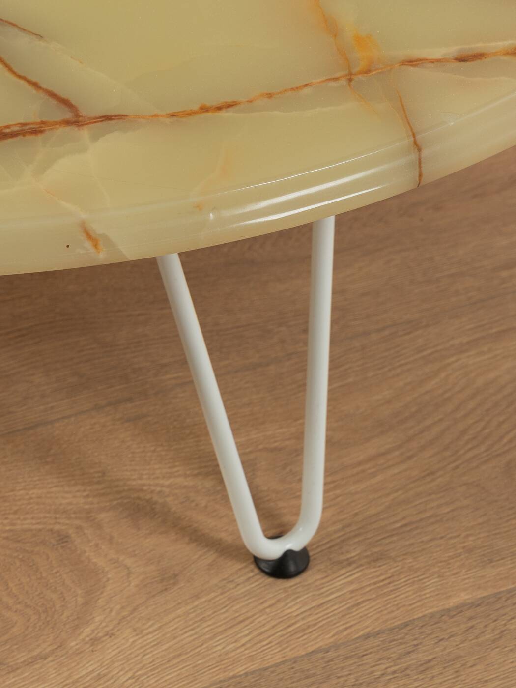 Table basse en onyx des années 60, Ø 100 cm