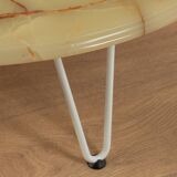 Table basse en onyx des années 60, Ø 100 cm