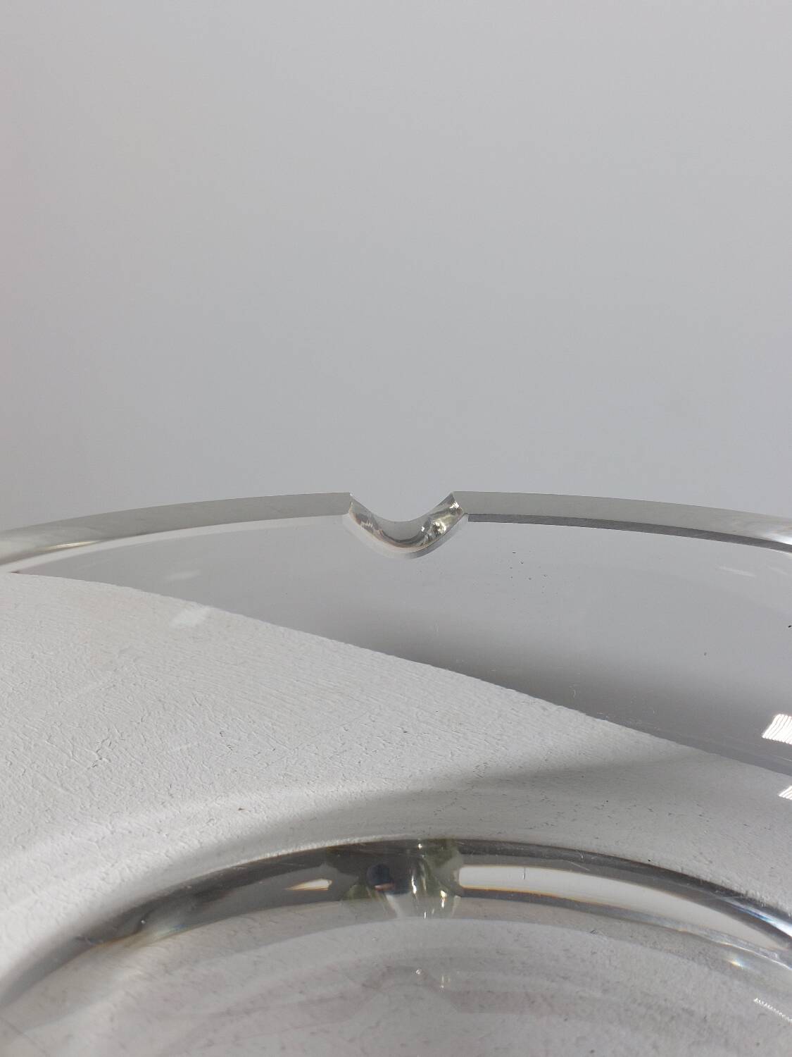 Vintage mid century hand cut crystal glass cigar ashtray