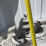 Large decorative mirror in carved wood with shabby patina