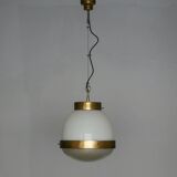 Grande plafonnier Artemide Delta - Années 60 - Sergio Mazza - Laiton et verre