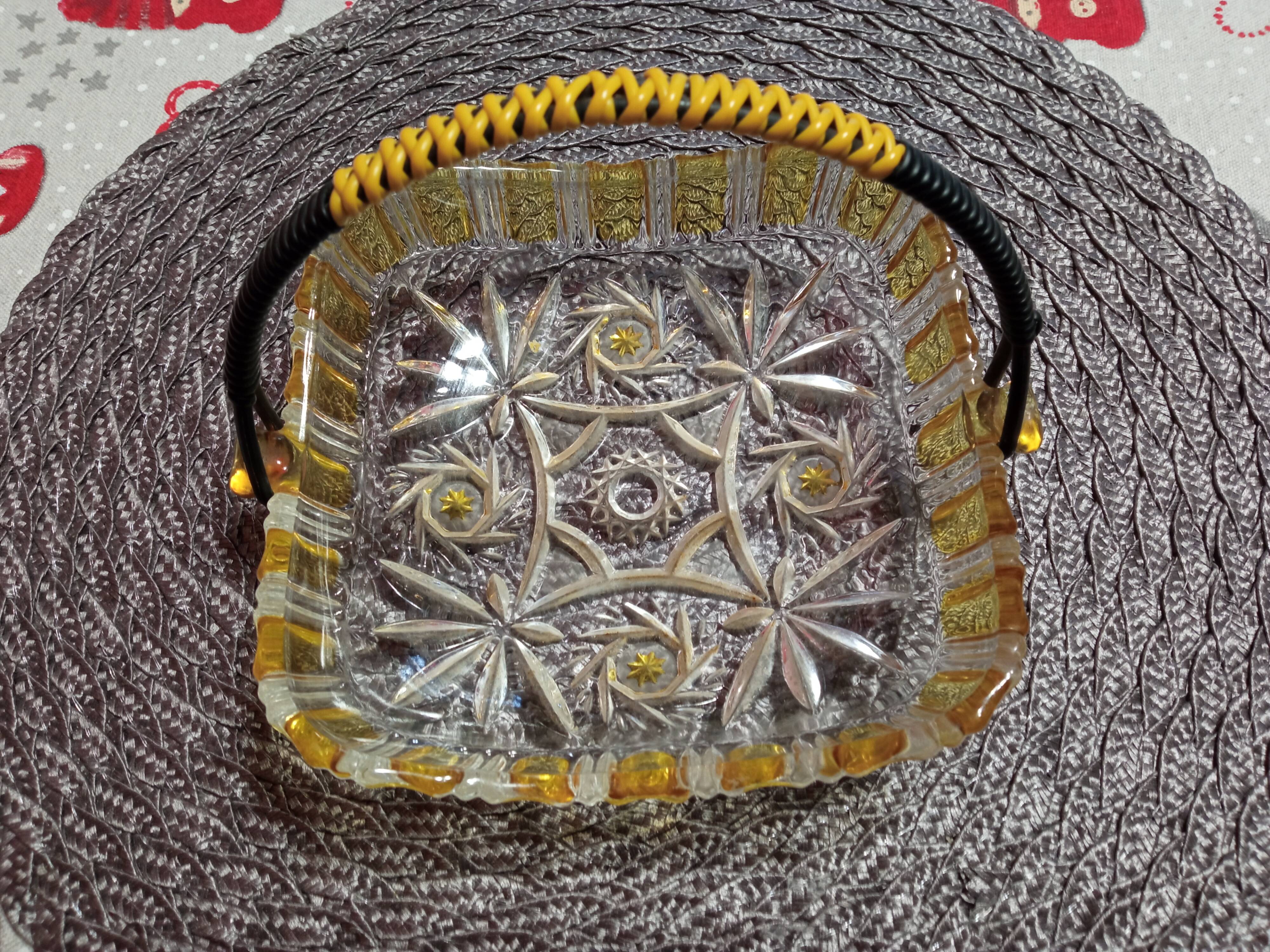 Vide poche panier verre vintage