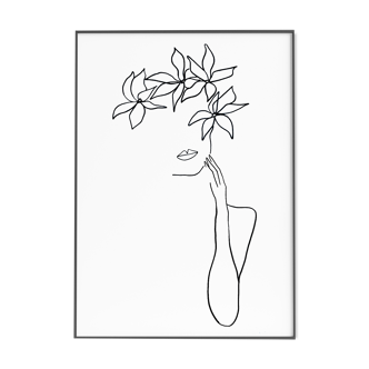 Femme fleur - 30x42cm