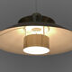 Brushed aluminum pendant light with golden finish, Denmark 1970s