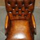 Fauteuil Club Chesterfield en Cuir Teint à la Main
