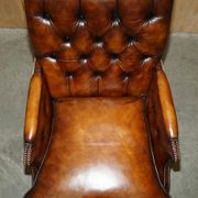 Chesterfield Club Armchair in Hand-Dyed Leather