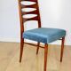 Danish vintage chairs blue turquoise vintage - set of 4 - great set